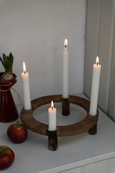 ERNST Adventní svícen Wood Round - Brown EF578