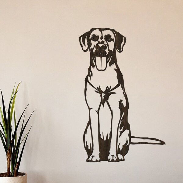 Dřevěná dekorace psa Ridgeback | Rozměry (cm): 19x30 | Zvolte barvu dekoru: Černá