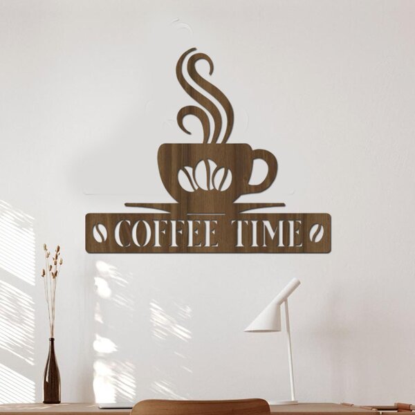 Dřevěná dekorace COFFEE | Rozměry (cm): 40x34 | Zvolte barvu dekoru: Buk