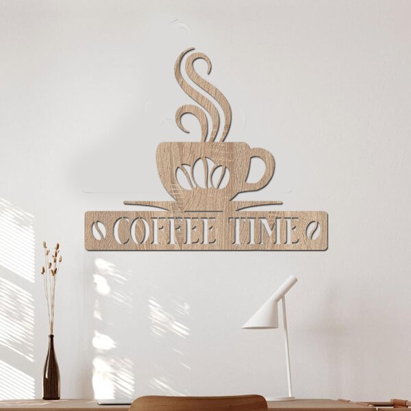 Dřevěná dekorace COFFEE | Rozměry (cm): 40x34 | Zvolte barvu dekoru: Buk