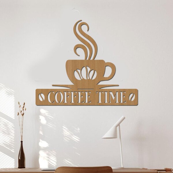 Dřevěná dekorace COFFEE | Rozměry (cm): 40x34 | Zvolte barvu dekoru: Buk