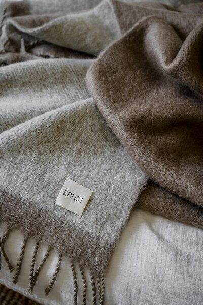 ERNST Pléd z vlněné směsi Blanket Beige - 130 x 170 cm EF580