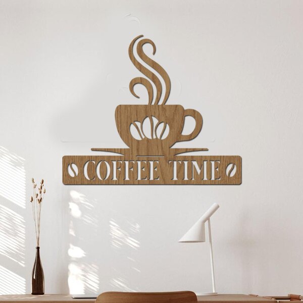 Dřevěná dekorace COFFEE | Rozměry (cm): 40x34 | Zvolte barvu dekoru: Buk