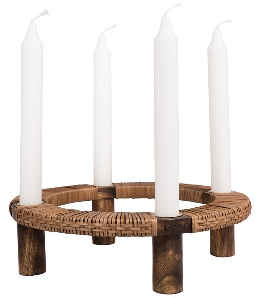 ERNST Adventní svícen Wood Round - Brown EF578
