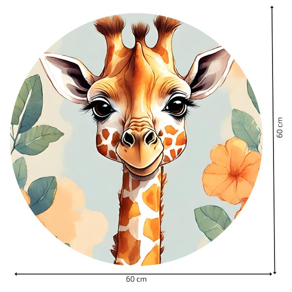 PIPPER. Kruhová samolepka na zeď "Žirafa" Velikost: 60cm