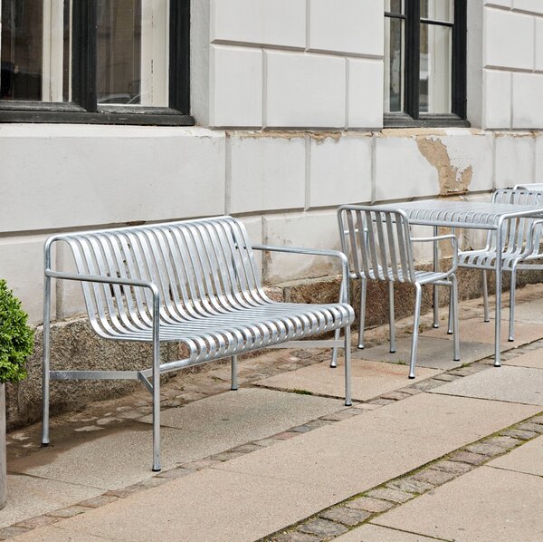 HAY Zahradní lavice Palissade Dining Armrest, Sky Grey