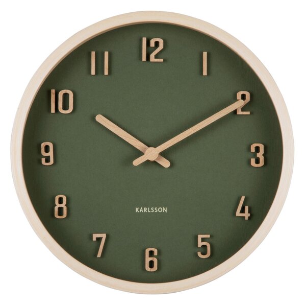 NÁSTĚNNÉ HODINY tmavě zelená 22 cm Karlsson - Nástěnné hodiny, Online Only