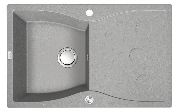 Laveo Molokin, 1-komorový granitový dřez 800x500x195 mm, šedá, LAV-SPO_511T