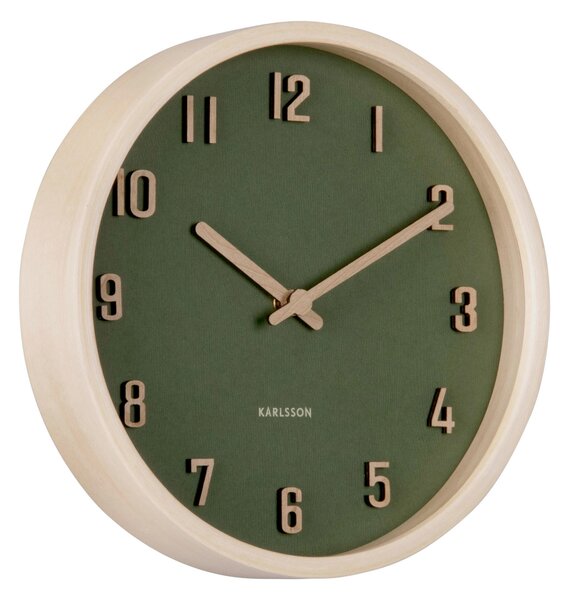 NÁSTĚNNÉ HODINY tmavě zelená 22 cm Karlsson - Nástěnné hodiny, Online Only