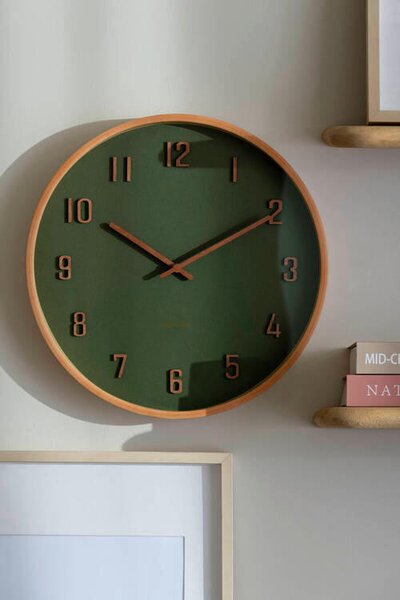 NÁSTĚNNÉ HODINY tmavě zelená 22 cm Karlsson - Nástěnné hodiny, Online Only