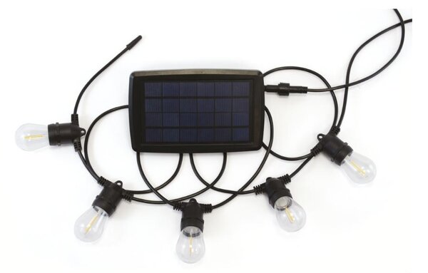 TESLA lighting Tesla - párty řetěz, 15LED, délka 9,1m+1,5m, 2700K, 4 režimy, solární
