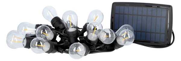 TESLA lighting Tesla - párty řetěz, 15LED, délka 9,1m+1,5m, 2700K, 4 režimy, solární