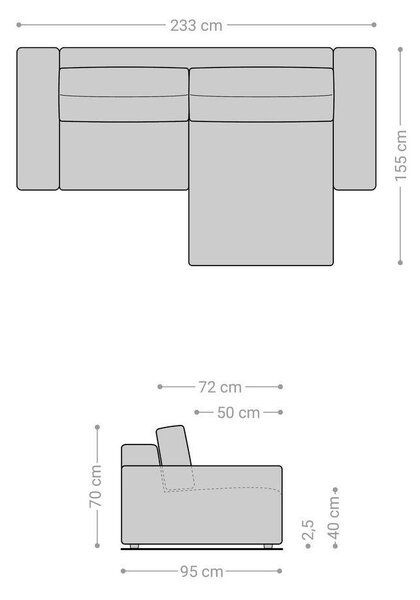 DELIFE Rohová pohovka Lanzo 230×155 cm strukturovaná látka měkká béžová variabilní lenoška