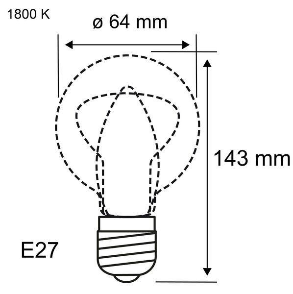 PAULMANN Rustic Shine Standard 230V LED žárovka E27 Filament S-Form 4,2W 1800K stmívatelné zlatá