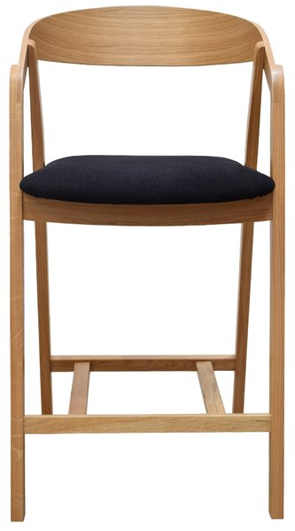 FormWood Dubová barová židle Henry 63,5 cm s černým sedákem