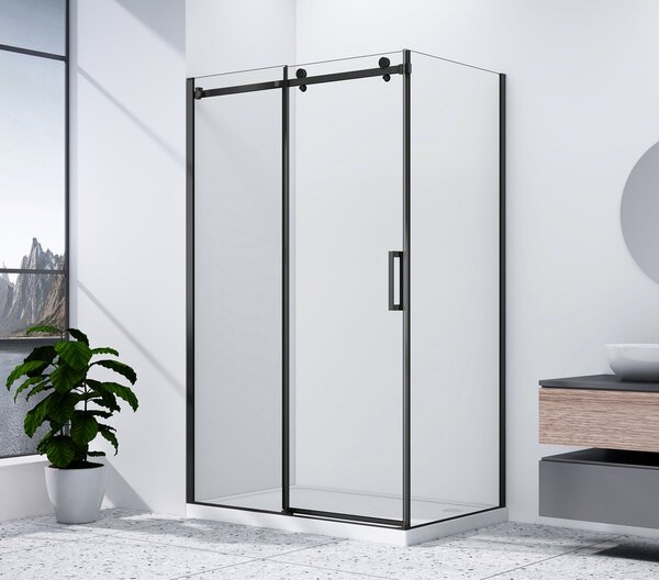 Gelco Gelco, DRAGON BLACK boční stěna 800mm, čiré sklo, GD7280B