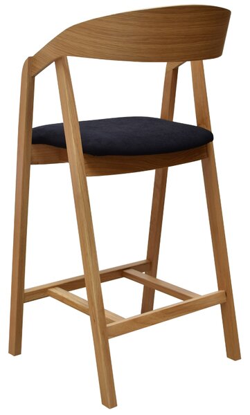 FormWood Dubová barová židle Henry 63,5 cm s černým sedákem