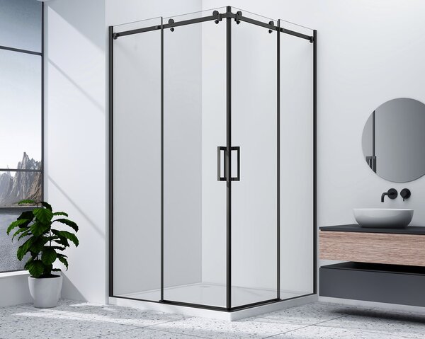 Gelco Gelco, DRAGON BLACK boční stěna 800mm, čiré sklo, GD7280B