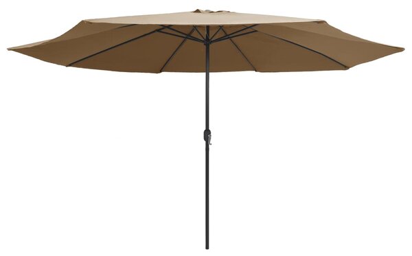 Zahradní slunečník s kovovou tyčí 390 cm taupe
