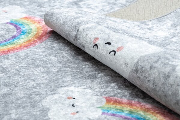 Dywany Łuszczów, Dětský kusový koberec Junior 52063.801 Rainbow grey, 80x150, šedá, dětský pokoj