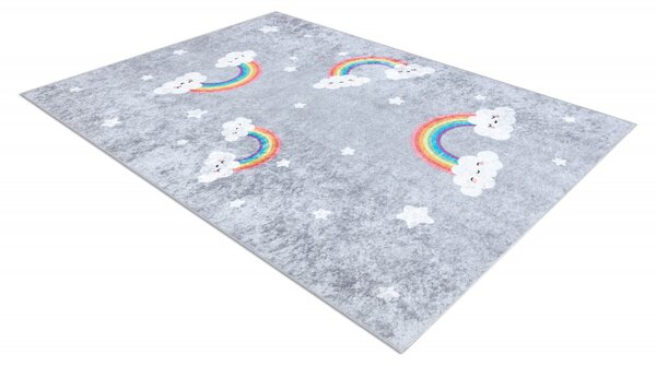Dywany Łuszczów, Dětský kusový koberec Junior 52063.801 Rainbow grey, 80x150, šedá, dětský pokoj