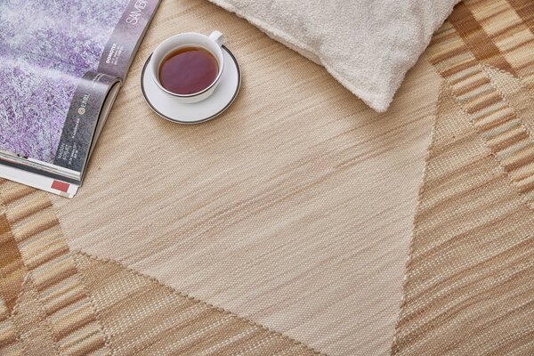 Diamond Carpets India, Ručně vázaný kusový koberec Fibonacci I DESP HL88 Beige Mix, 80x150, béžová, ložnice