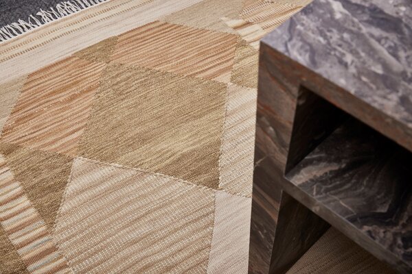Diamond Carpets India, Ručně vázaný kusový koberec Fibonacci I DESP HL88 Beige Mix, 80x150, béžová, ložnice