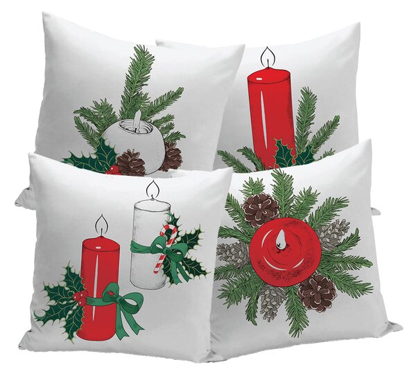 XPOSE® Set povlaků na polštář SVÍČKY 40x40 cm - set 4ks