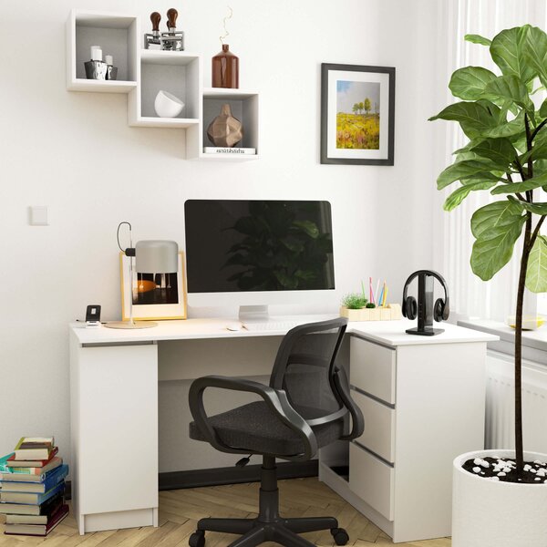 Ak furniture Sada 3 polic Star bílá