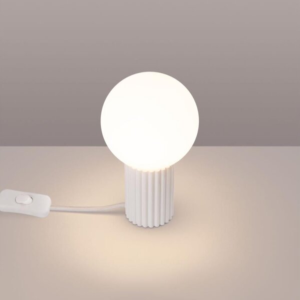 Sollux SL.1711 - Stolní lampa HALO 1xG9/8W/230V pr. 12 cm bílá