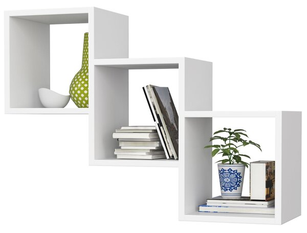 Ak furniture Sada 3 polic Star bílá
