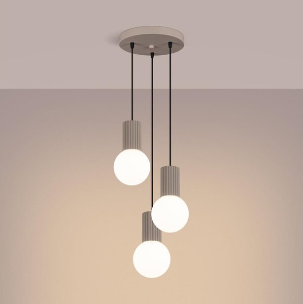 Sollux SL.1745 - Lustr na lanku HALO 3xG9/8W/230V pr. 25 cm taupe
