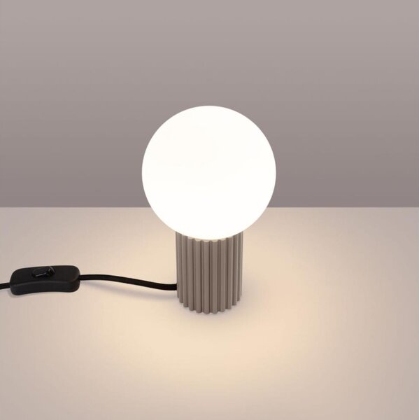 Sollux SL.1746 - Stolní lampa HALO 1xG9/8W/230V pr. 12 cm taupe