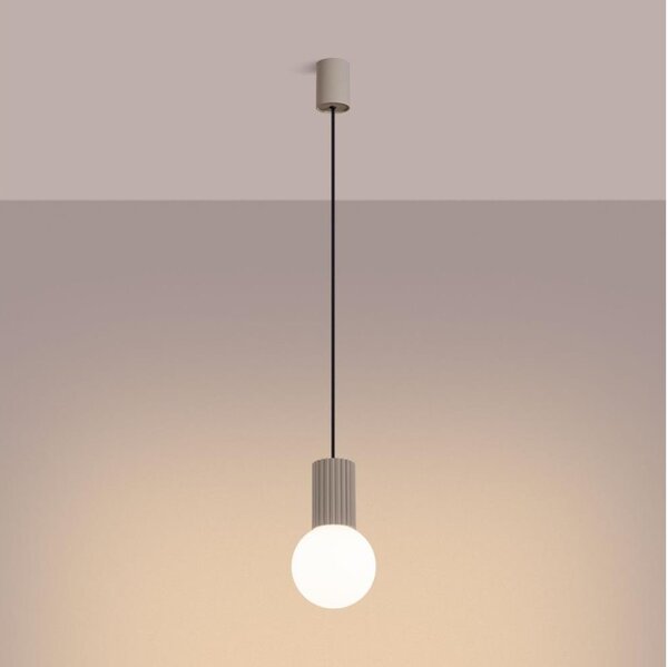 Sollux SL.1744 - Lustr na lanku HALO 1xG9/8W/230V pr. 12 cm taupe