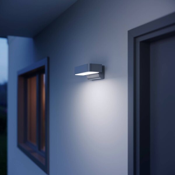 STEINEL Venkovní nástěnné svítidlo LED L 800 SC, senzor, stříbrné, Hliník / šedá / zinek, Hliník, Moderní