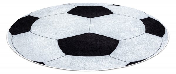 Dywany Łuszczów, Dětský kusový koberec Junior 51553.802 Football, 80x80 (průměr) kruh, vícebarevná, dětský pokoj