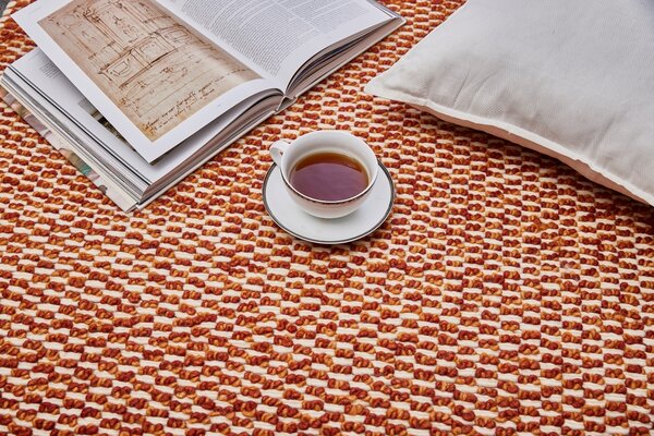 Diamond Carpets India, Ručně vázaný kusový koberec Fire Agate DE 4619 Orange Mix, 80x150, oranžová, ložnice