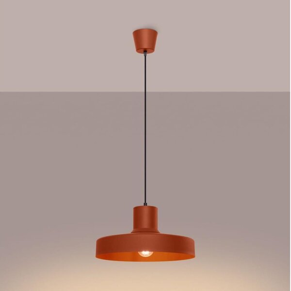 Sollux SL.1706 - Lustr na lanku BILO 1xE27/15W/230V pr. 35 cm oranžová
