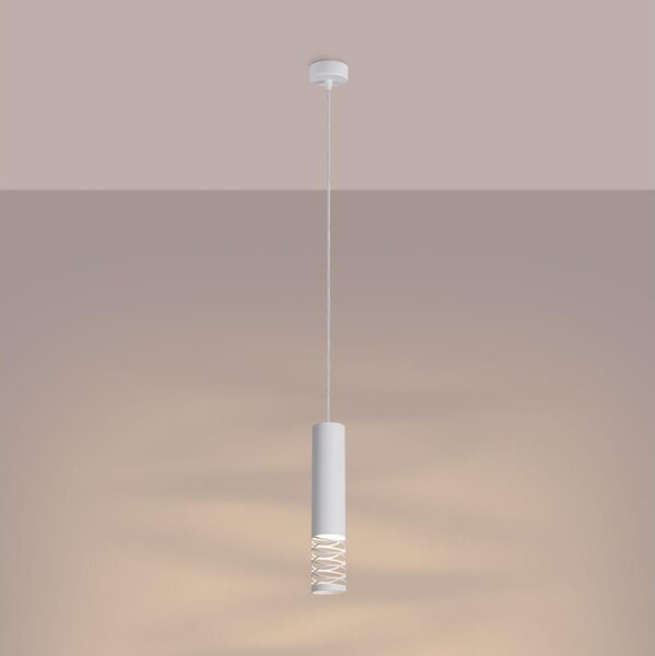 Sollux SL.1686 - Lustr na lanku LAMI 1xGU10/10W/230V bílá