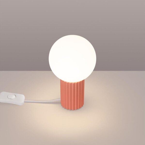 Sollux SL.1756 - Stolní lampa HALO 1xG9/8W/230V pr. 12 cm růžová