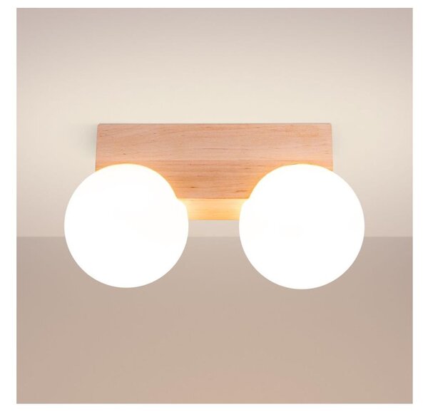 Sollux SL.1683 - Stropní svítidlo BULBO 2xG9/8W/230V buk/bílá
