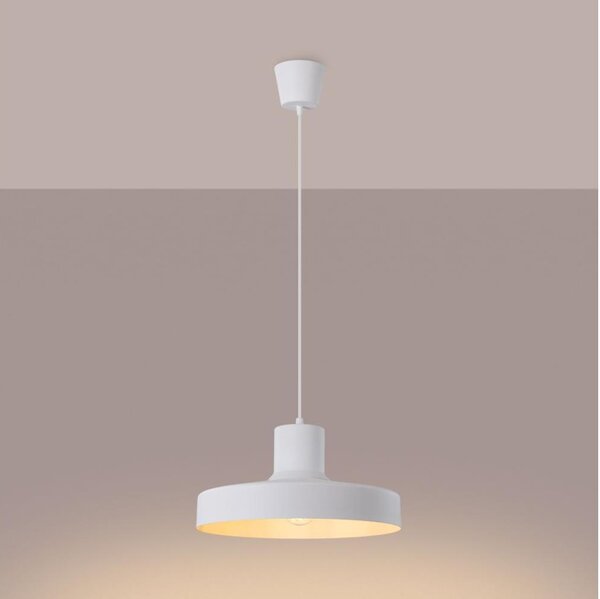 Sollux SL.1702 - Lustr na lanku BILO 1xE27/15W/230V pr. 35 cm bílá