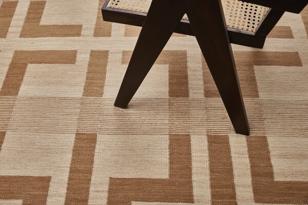 Diamond Carpets India, Ručně vázaný kusový koberec Leonidas DESP P124 Beige Mix, 80x150, béžová, hnědá, chodba / předsíň