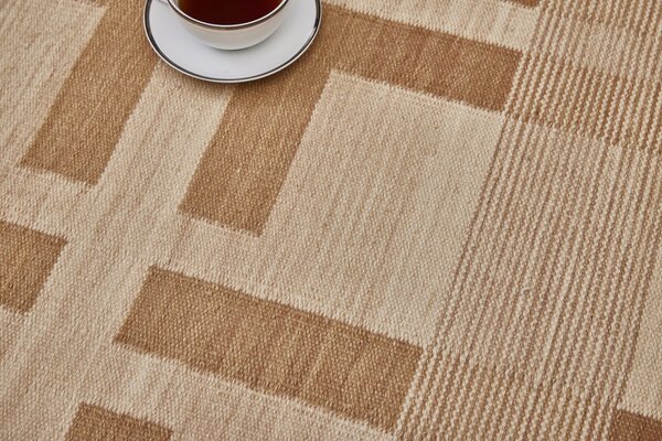 Diamond Carpets India, Ručně vázaný kusový koberec Leonidas DESP P124 Beige Mix, 80x150, béžová, hnědá, chodba / předsíň