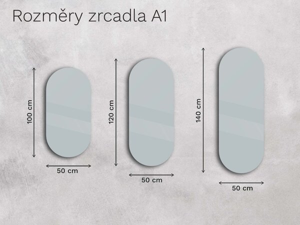 Oválné zrcadlo do koupelny s LED osvětlením A1