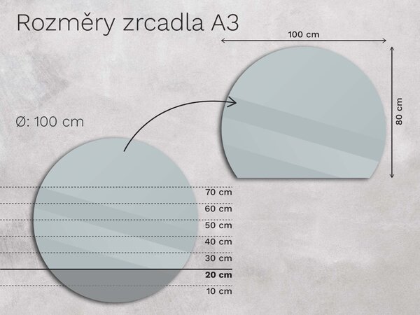 Atypické zrcadlo do koupelny s LED osvětlením A350x10
