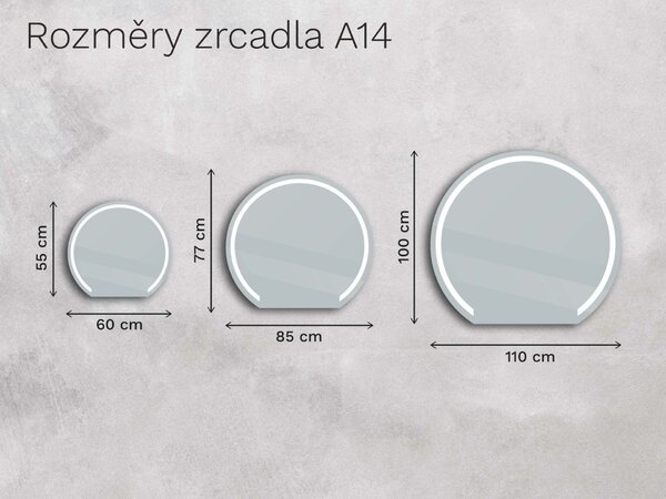 Atypické zrcadlo s LED osvětlením A14