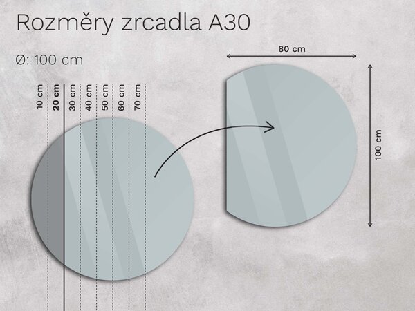 Atypické zrcadlo do koupelny s LED osvětlením A30