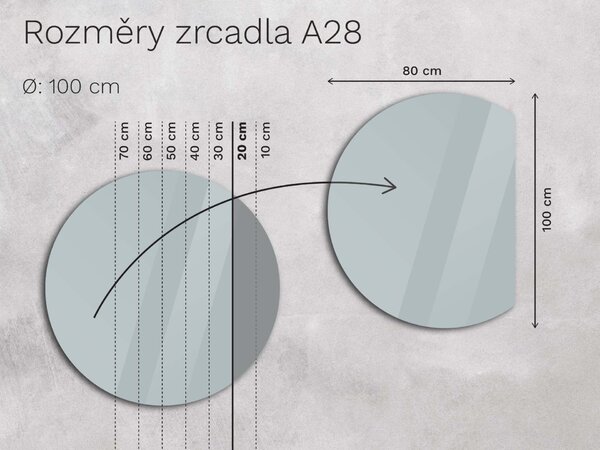 Atypické zrcadlo do koupelny s LED osvětlením A28