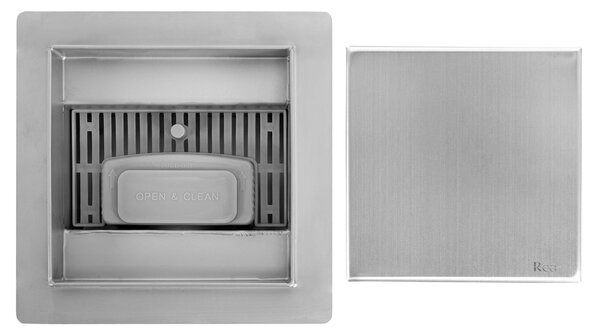 Odtokový žlab REA NEO 120x120 Nickel Brush